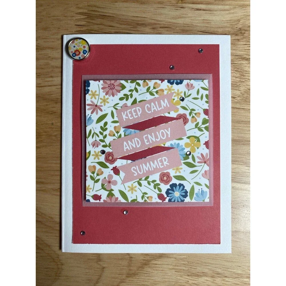 Handmade Summer Blank Greeting Card A2 & Envelope